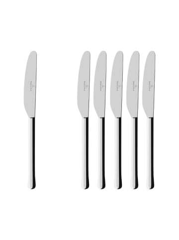 Villeroy & Boch 6er Set Tafelmesser Udine in Silber 238 mm in silber