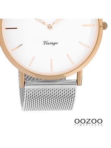 Oozoo Analog-Armbanduhr Oozoo Vintage Series silber groß (ca. 44mm)