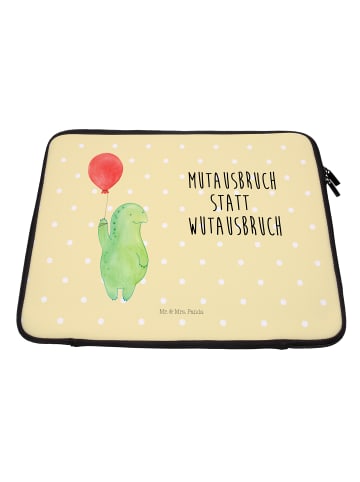 Mr. & Mrs. Panda Laptoptasche Schildkröte Luftballon mit Spruch in Gelb Pastell
