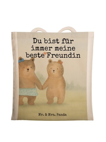 Mr. & Mrs. Panda Tragetasche Bär Freundin Design mit Spruch in Weiß