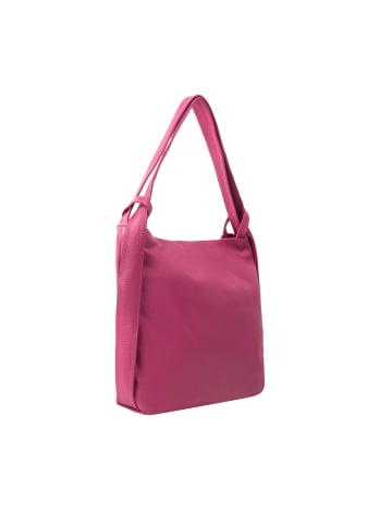 faina Schultertasche Aus Leder in Fuchsia