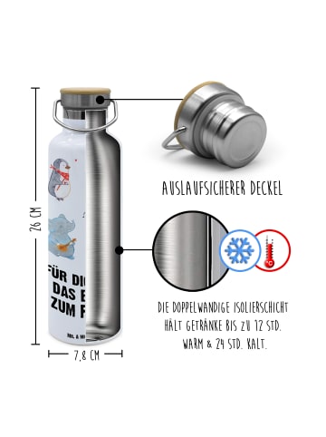 Mr. & Mrs. Panda Edelstahl Trinkflasche Big Einheit mit Spruch in Weiß