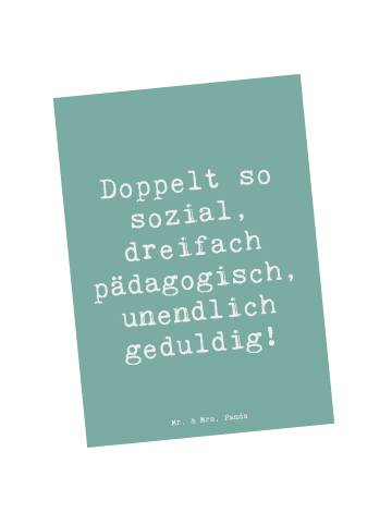 Mr. & Mrs. Panda Postkarte Spruch Sozialpädagogin Power mit Spruch in Meeresbrise