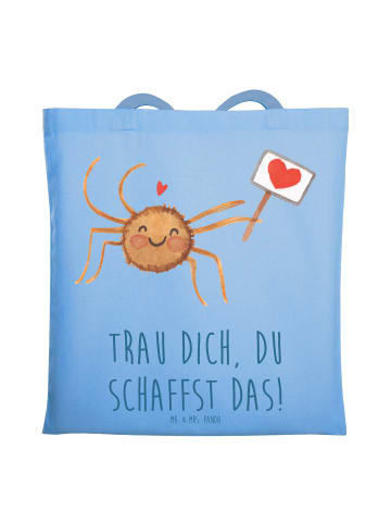 Mr. & Mrs. Panda Festivaltasche Angst überwinden mit Spruch in Sky Blue