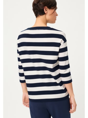 Olsen Sweatshirt Cora Jersey in marine weiß