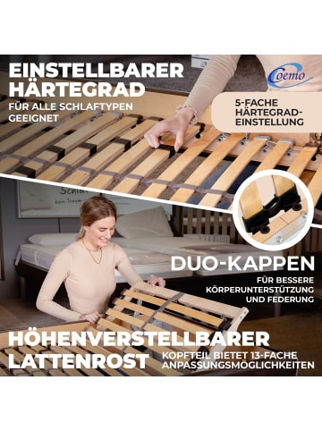 Coemo 2er Set Lattenrost Kopfteil verstellbar  in Natur