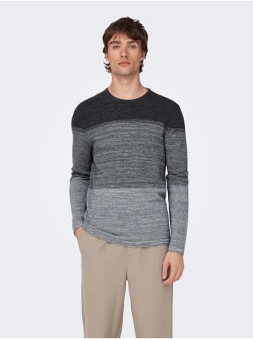 Only&Sons Dünner Langarm Strickpullover Rundhals Basic Sweater ONSPANTER in Grau-2