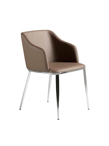 Angel Cerdá Stuhl 4022 in Braun/Stahl – (B)51 x (H)79 x (T)56 cm