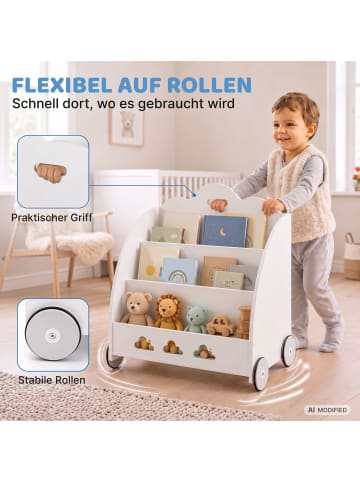 Coemo Aufbewahrungskiste Bookie Bücherregal Holz in Weiß