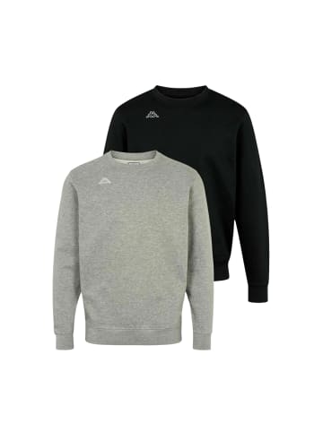 Kappa Pullover KULogo in Black-Grey Melange
