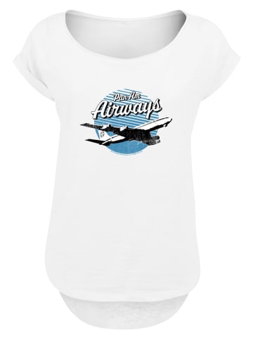 F4NT4STIC Long Cut T-Shirt Pan Am Airways Retro Plane Take Off in weiß