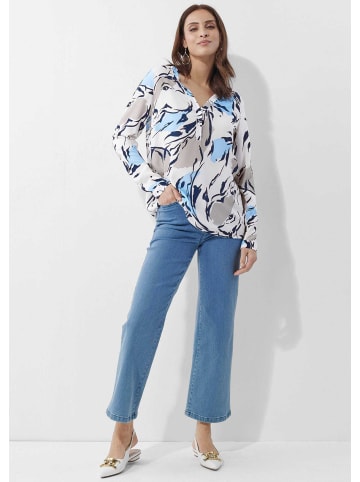 Alba Moda Bluse in ecru / hellblau / schwarz