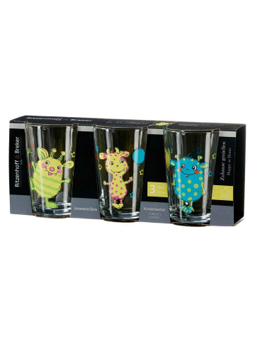 Ritzenhoff & Breker 3er Set Kindergläser Monsterchen 205 ml bunt in bunt