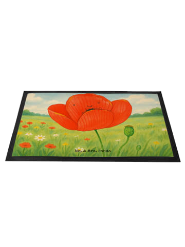 Mr. & Mrs. Panda Bodenvorleger Blume Mohnblume Design ohne Spruch in Weiß