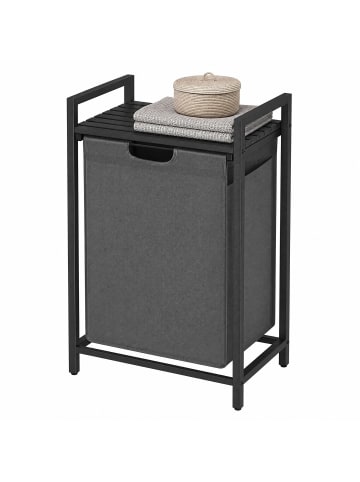 VASAGLE Wäschekorb Brenta in Grau-Schwarz - (B)33 x (H)72 x (T)50 cm