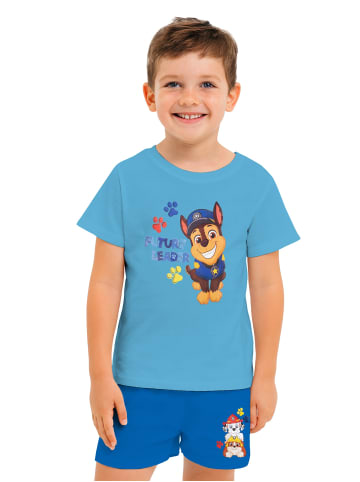 Paw Patrol Paw Patrol Schlafanzug Pyjama Set Kurzarm in blau