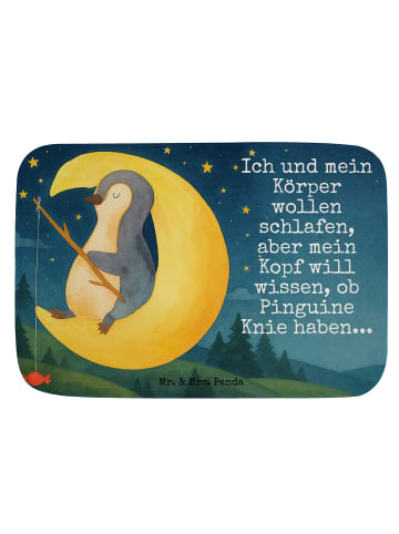 Mr. & Mrs. Panda Badematte Pinguin Mond Design mit Spruch in Weiß