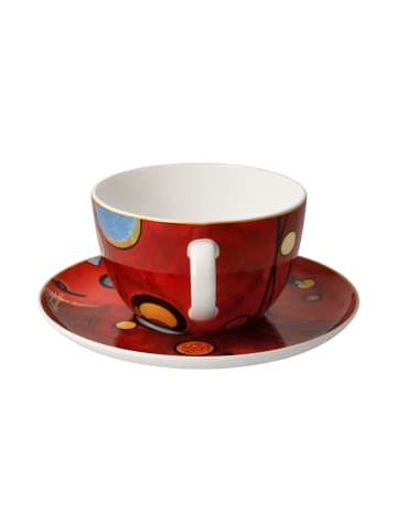 Goebel Milchkaffeetasse " Kandinsky Schweres Rot " in Bunt