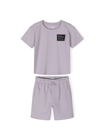 Minoti 2tlg. Set: T-Shirt & Shorts 23fleece119 in flieder