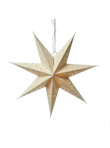 MARELIDA LED Papierstern Samtstern Weihnachtsstern D: 38cm in creme