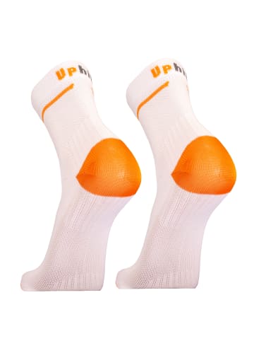 UphillSport Laufsocken FRONT 2er Pack in White, orange