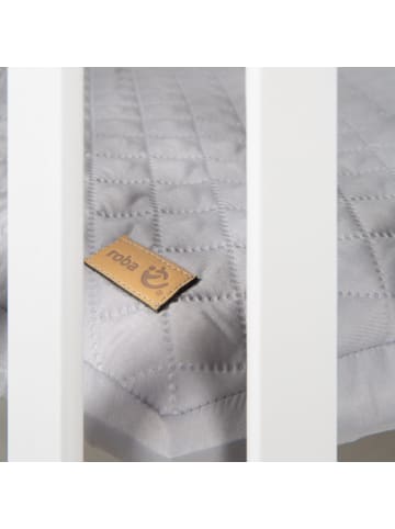 roba Laufgitter 6-eckig Holz weiß 3-fach höhenverstellbar inkl. Einlage