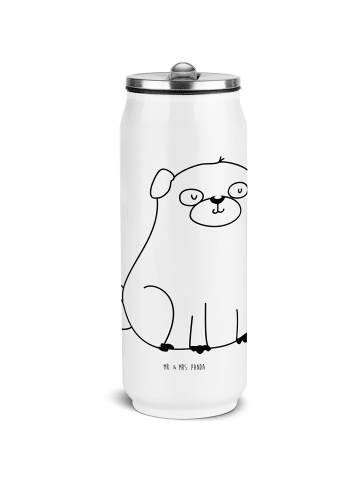 Mr. & Mrs. Panda Thermoflasche Mops ohne Spruch in Weiß