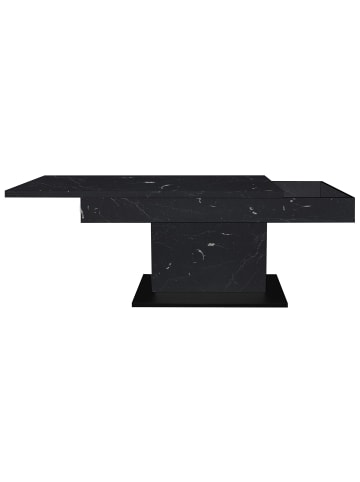 58 aufm Kessel COUCHTISCH Höhenverstellbar Else 1 110x59x60 Holz Keramikoptik Schwarz