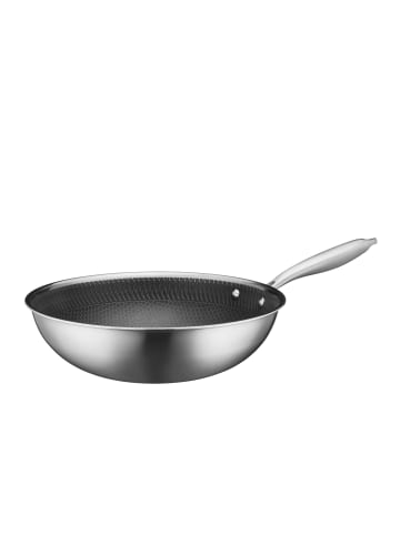 Mäser Wok 30 cm, Edelstahl Hestia Keramik in Silber / Schwarz