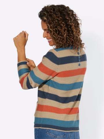 WITT WEIDEN Langarm-Pullover in topas-terra-geringelt