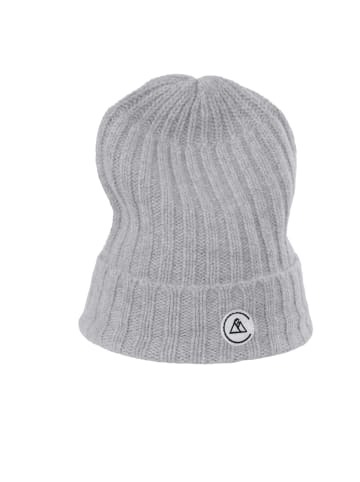 CASH-MERE.CH Bio Rib Mütze in Hellgrau melange
