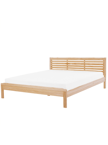 Beliani Doppelbett CARNAC in Braun - (W) 185 x (H) 90 x (L) 209 cm