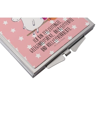 Mr. & Mrs. Panda Kosmetikspiegel Einhorn Hexe mit Spruch in Rot Pastell