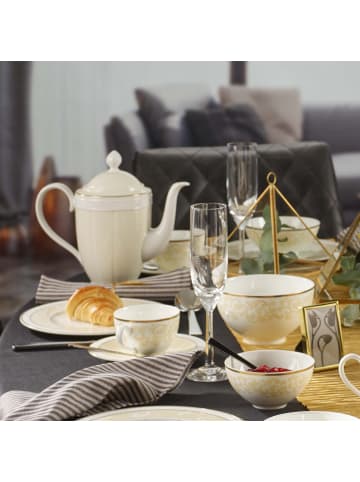 Villeroy & Boch 13er Set Tee-Set Ivoire in weiß-gold