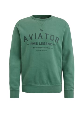 PME Legend Pullover Crewneck gd terry with spray in dark ivy