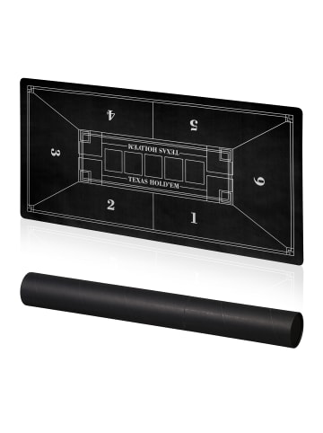 relaxdays Pokermatte in Schwarz - 120 x 60 cm