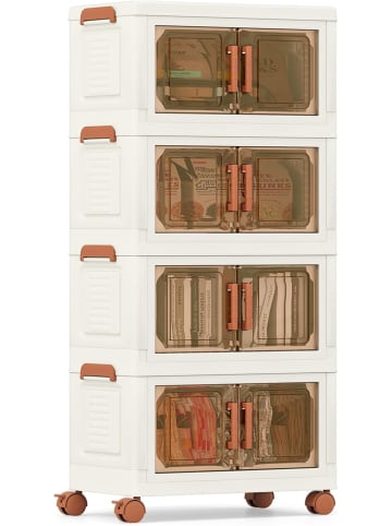 COSTWAY Aufbewahrungsbox mit Deckel 4 tlg. 62,5 cm breite in Weiß