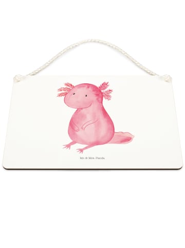 Mr. & Mrs. Panda Schild Axolotl Niedlich ohne Spruch in Weiß