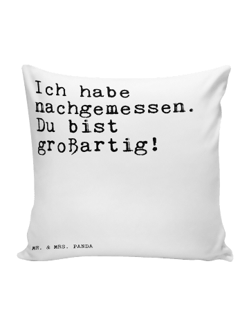 Mr. & Mrs. Panda Sofakissen Ich habe nachgemessen. Du... mit Spruch in Weiß