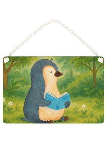 Mr. & Mrs. Panda Deko Schild Pinguin Buch Design ohne Spruch in Weiß