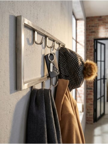 KADIMA DESIGN Wandgarderobe Metall Silber 50x20x4 cm Design Flurgarderobe Stahl,