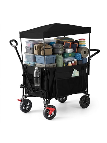 relaxdays Bollerwagen in Schwarz - (B)54 x (H)131 x (T)97 cm