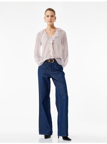 KOTON BLUSE LS in Rosa Gemustert