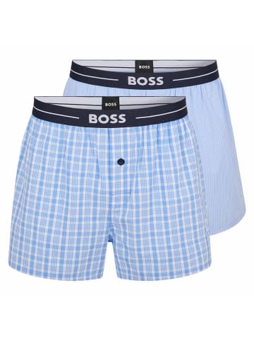 BOSS Web-Boxershorts 2er Pack in Hellblau