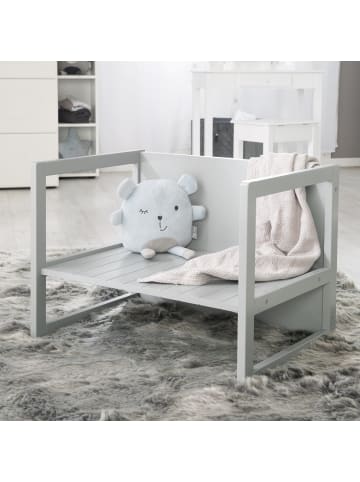 roba Graue Sitzbank im Landhausstil, 2 Sitzhöhen oder Kindertisch