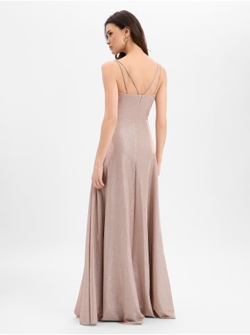 Marie Lund Abendkleid in beige silber - 0002