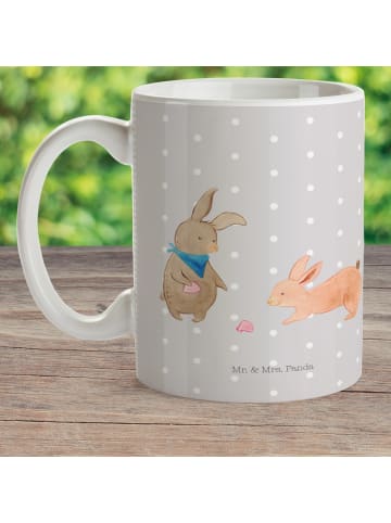 Mr. & Mrs. Panda Kindertasse Hasen Muschel ohne Spruch in Grau Pastell