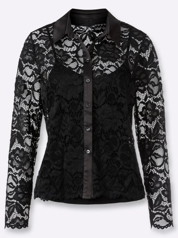 Heine Spitzen-Bluse in schwarz