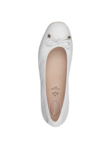 Tamaris WIDE FIT Ballerina in WHITE
