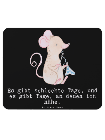Mr. & Mrs. Panda mousematte Maus Nähen mit Spruch in Schwarz